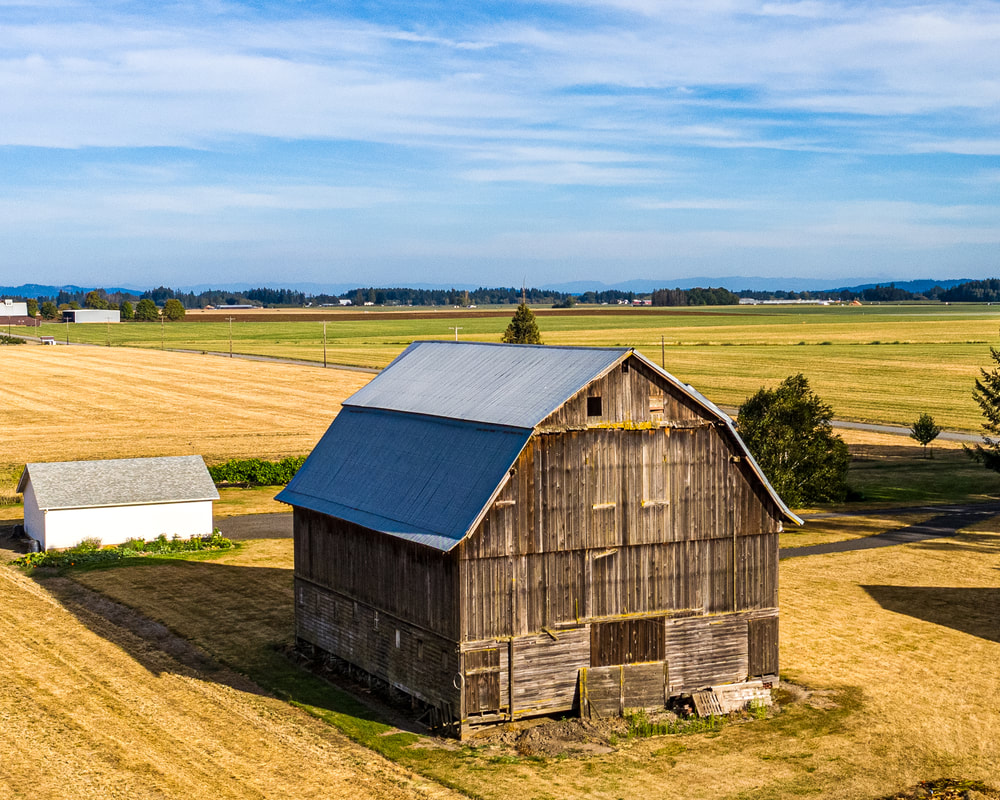 Washington County, Oregon barn (drone view)